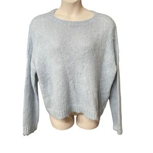 Eileen Fisher Gray Mohair Alpaca Sweater Size M Minimalist Light Academia
